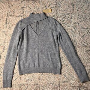 Michael by Michael Kors 100% Cashmere Cutout V-Neck Sweater